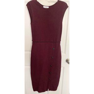 Reiss Sasha Knitted Bodycon Dress-Berry/Size M